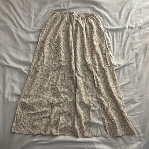 Floral Beige Maxi Skirt